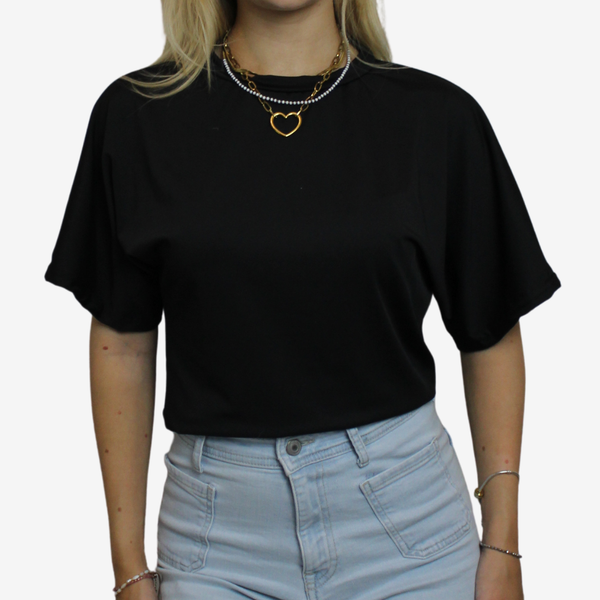 Getailleerd tshirt annefleur zwart