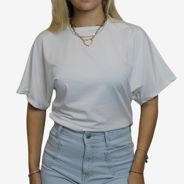 Getailleerd tshirt annefleur wit