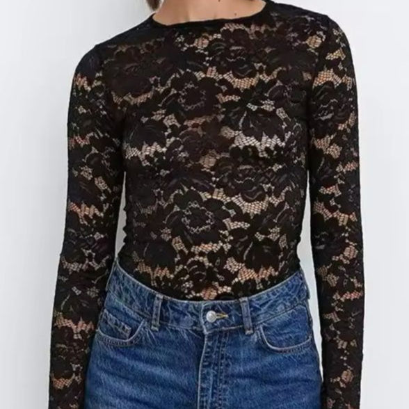 Chique kanten top lange mouwen annefleur