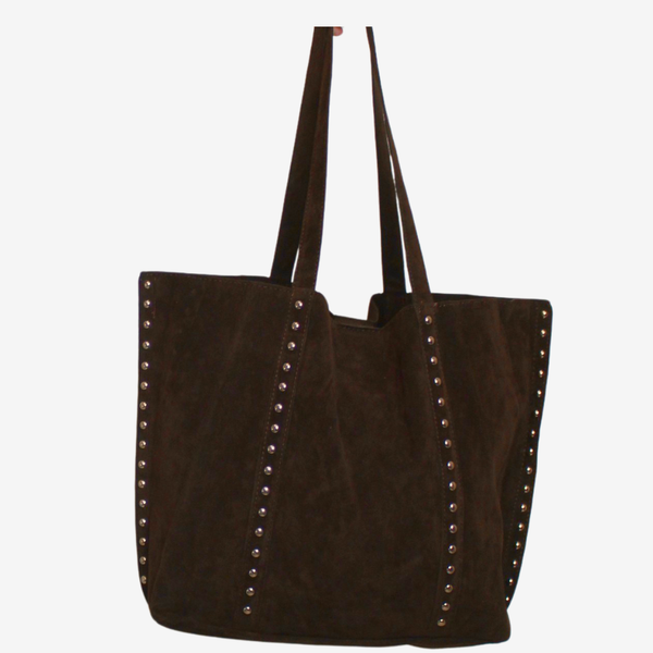 Bruine annefleur tas met studs