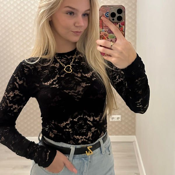 Chique kanten top lange mouwen annefleur