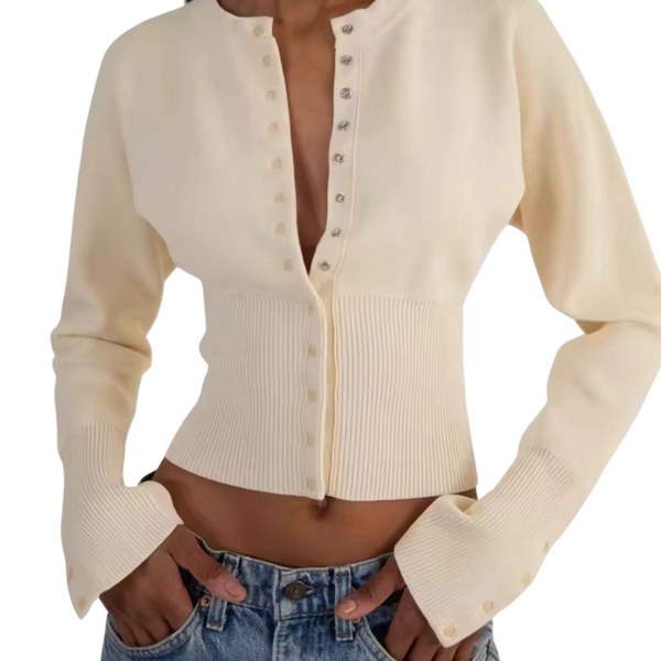 getaileerde trui beige annefleur stijl